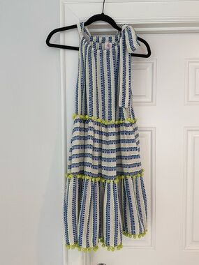 Tessora Blue & White Striped Tiered Sundress